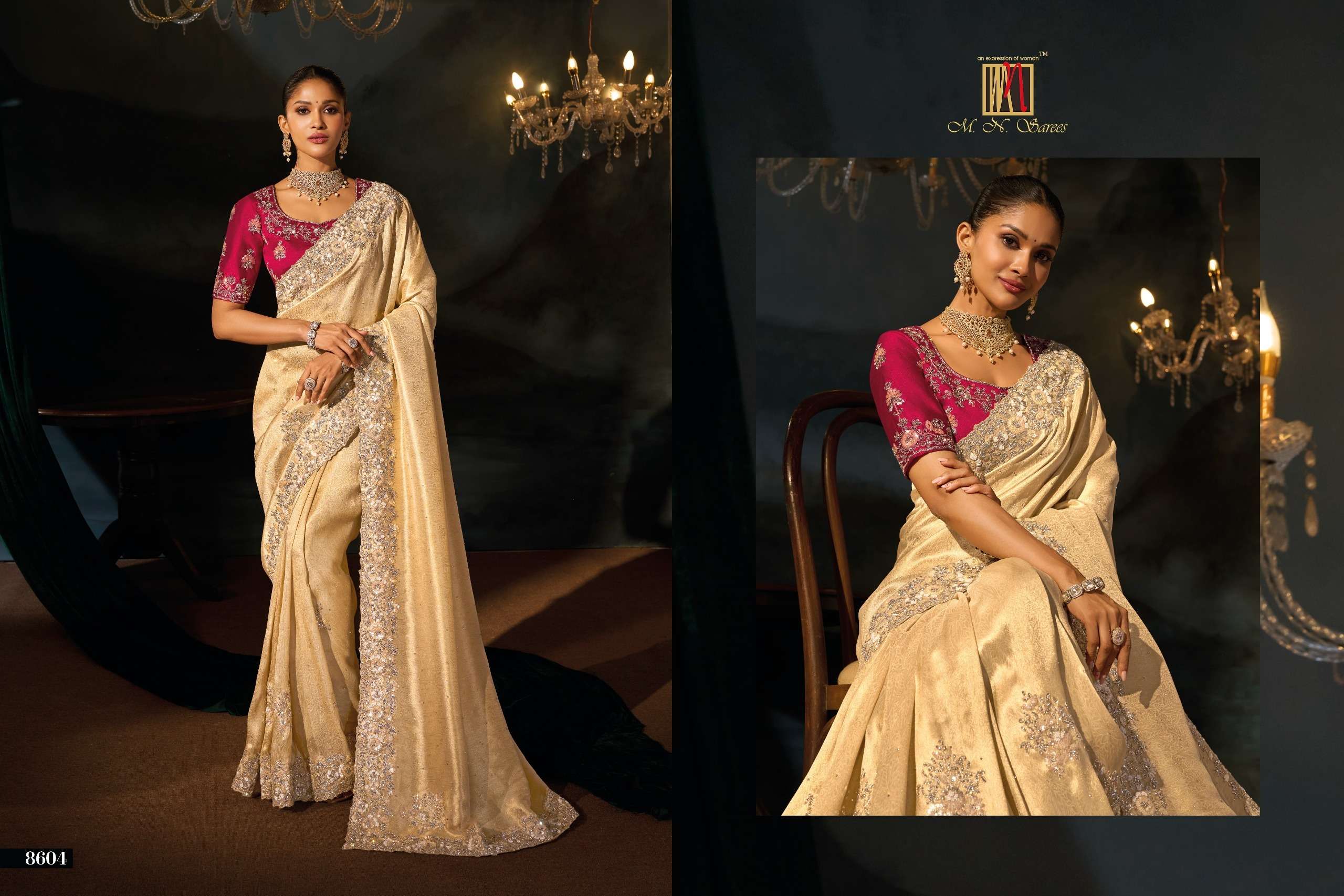 M N 8600 Series 8601 To 8613 the Royal and classic Heritage Collection saree wholesale in surat